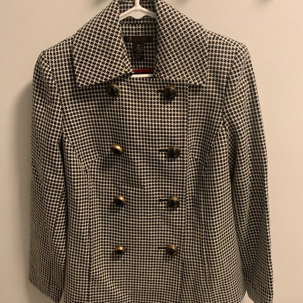 Stylish Black and White Women's Coat